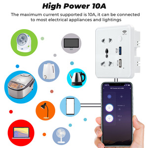 Tuya WIFI Control Dual USB Enchufe de pared 2 en 1 Carga rápida 3,0 Enchufe y enchufes universales Home Office Hotel Conectividad mejorada - Product Image 4