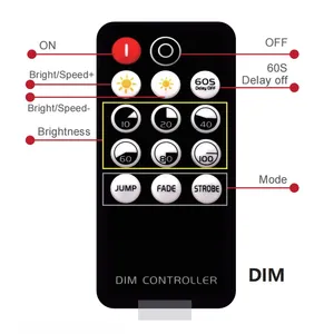 Mini atenuador LED DC 12V 5V 24V PWM 6A interruptor de controlador RF inalámbrico Control remoto de 14 teclas de un solo Color para tira de luz LED COB - Product Image 4