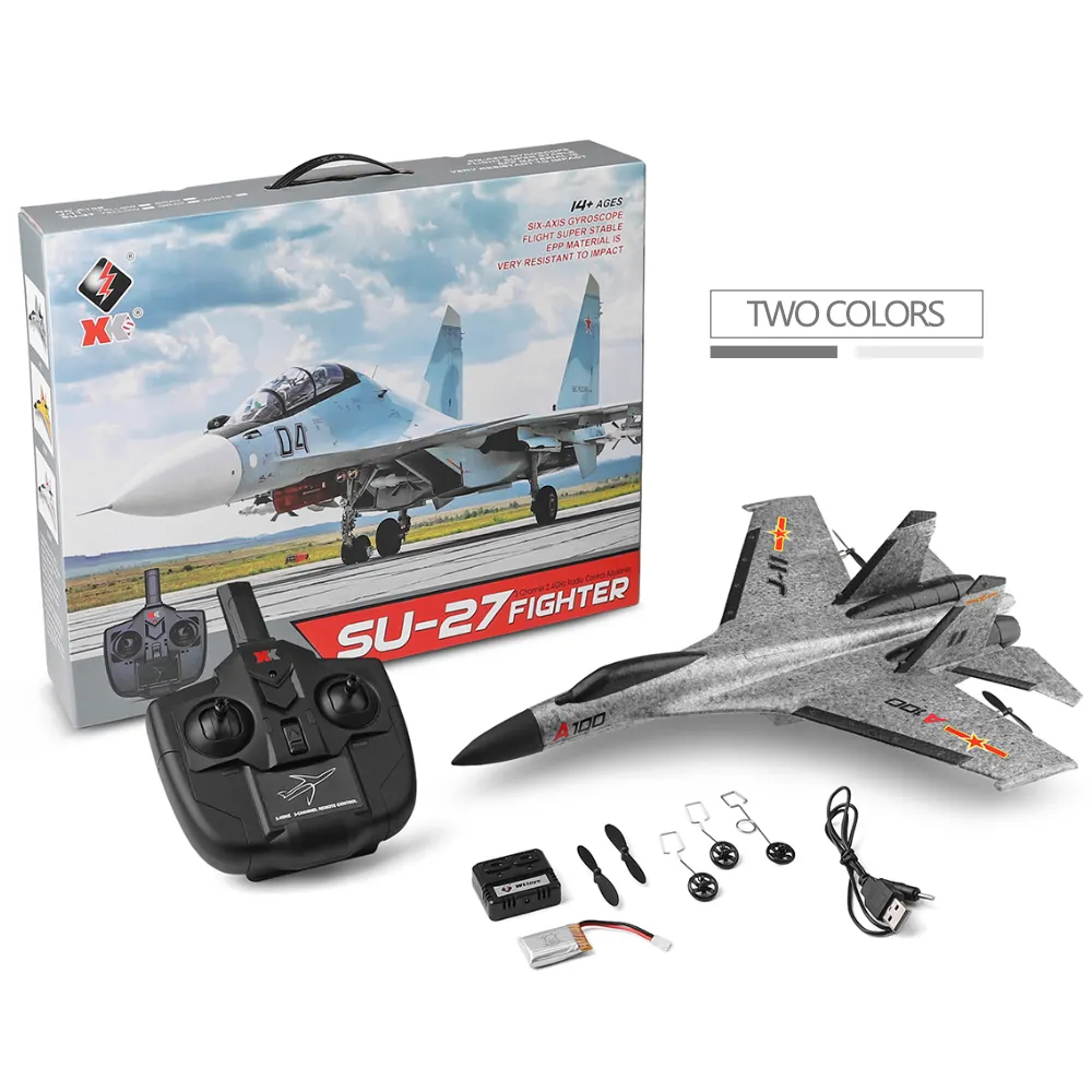 WLtoys A100 pesawat RC 2.4G anak-anak, hadiah mainan pesawat Remote Control Avion A Control 3CH EPP