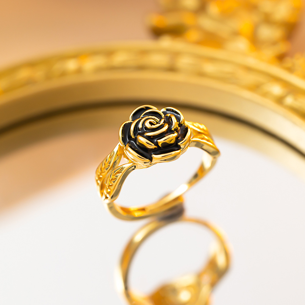 Bague camélia en or