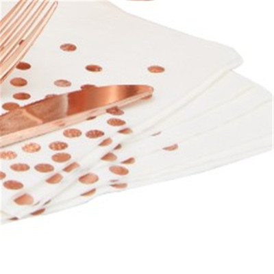 Servilletas con lunares oro rosa 25