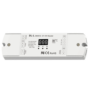 Decodificador DMX512 de 4 canales, convertidor de señal DMX a 0-10V, función RDM, controlador DMX512 a 0/1-10V para tira de luz RGB/RGBW - Product Image 1