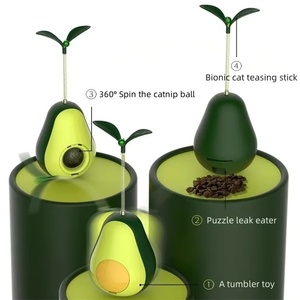 Vaso con fugas de comida en forma de aguacate, hierba gatera ecológica, juguetes interactivos de plástico para gatos - Product Image 3