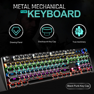 OEM personalizado de alta calidad, impermeable, rosa, Rbg, PC, ordenador con cable Usb, Retro, mecánico, Led Rgb, teclado de juegos para tableta - Product Image 4