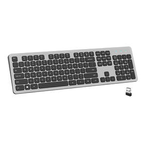 Teclado Bluetooth inalámbrico ultra delgado de 104 teclas para Mac Laptop PC 2,4G Pie de tijera Oficina silenciosa LED retroiluminado Color Chocolate - Product Image 6