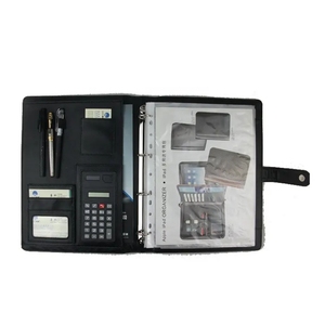 ドキュメントA4レザー大要ディストレザーフォルダーPUレザー多機能ノートブック電卓付き - Product Image 1