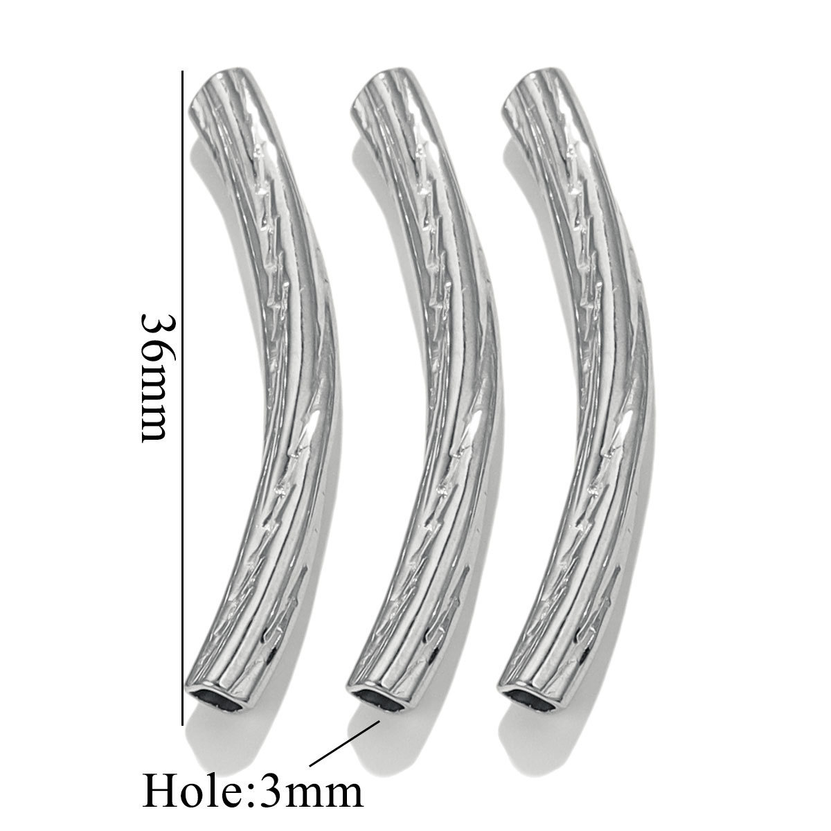 Trou D 3mm * 36mm-couleur argent