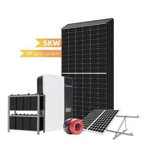 工厂价格逆变器家用项目5kw太阳能发电系统太阳能电池板轨道系统5kw - Product Image 1