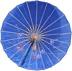 手工制作优雅的中国阳伞丝绸油纸伞，红色天花板，用于婚礼装饰防水标志印刷