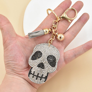 Skeleton Fashion Metal Keychain with Rhinestone Alloy Carabiner Light Keychain Offset <strong>Printing</strong> Keychains for <strong>Key</strong> - Product Image 1