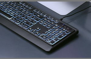 DIY Keycaps Large Print Letters Hintergrund beleuchtung Tragbare Computer tastatur für ältere Menschen - Product Image 3