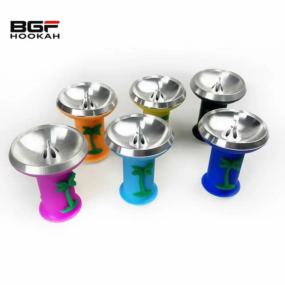 Bán buôn giá rẻ Silicone đầy màu sắc dừa hookah đầu Bát narguile hút phụ kiện Shisha bát