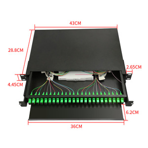 SC APC 24芯抽屉式接线盒1U 19 ”滑动式机架安装光纤24端口接线板 - Product Image 6