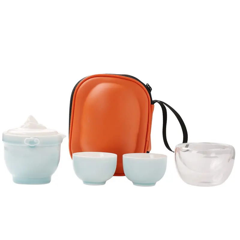 MSH taşınabilir seladonlar 1 Pot 3 bardak çay demlik çay seti taşımak