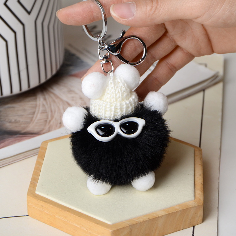 F * peluche imitation laine briquettes-noir