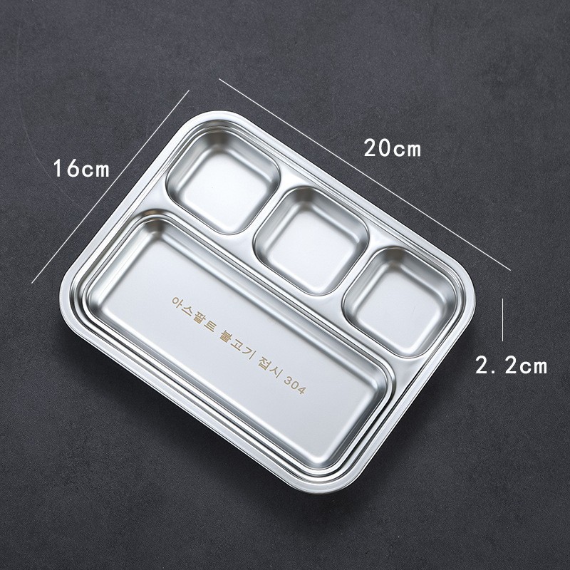 Four-compartment Meat Serving Plate (Silver)