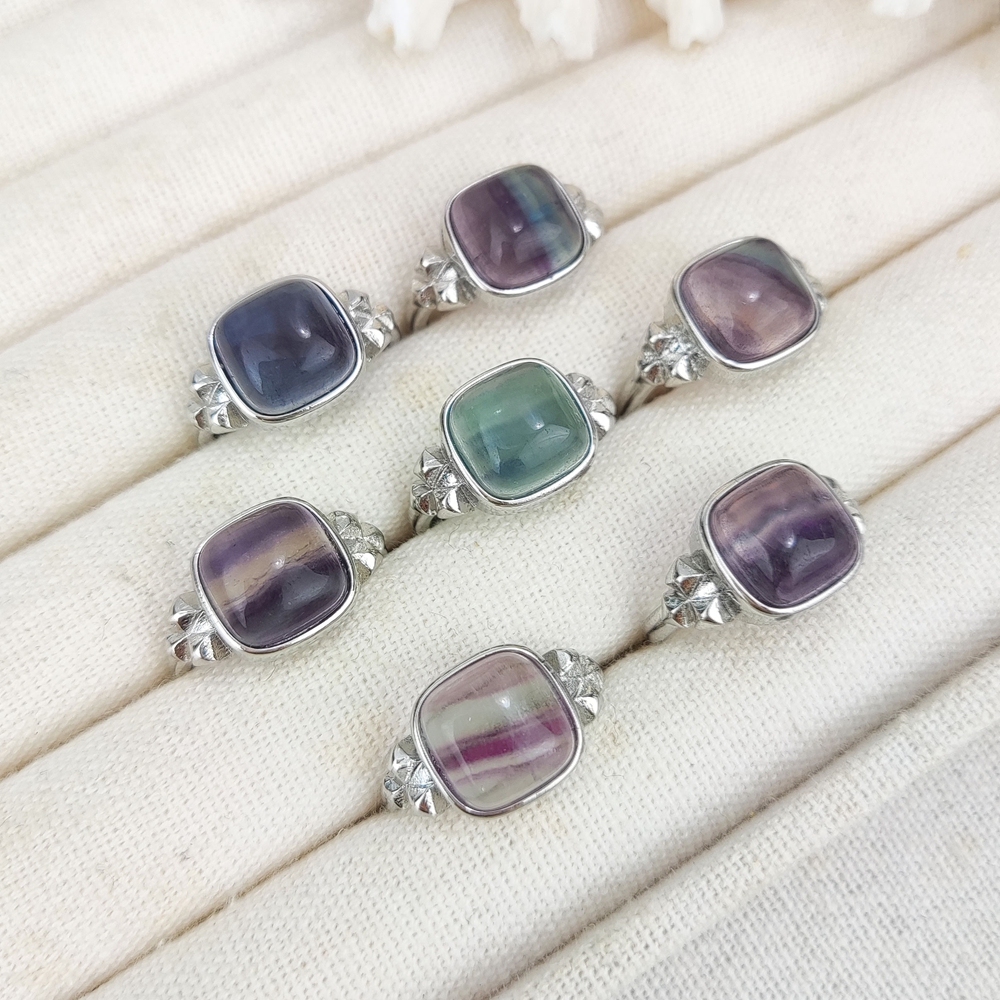Fluorite arc-en-ciel - argent