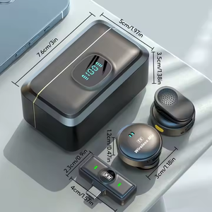 Q8 2.4G Không Dây <span class=keywords><strong>Microphone</strong></span> LED Nút Từ Giảm Tiếng Ồn Cho IOS Di Động Ngoài Trời Video Ghi Âm Cổ Áo Clip Đài Phát Thanh - Product Image 6