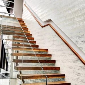 TAKA Cầu Thang Trong Nhà Cầu Thang Đơn Chùm Thẳng Nổi Với Các Bậc Gỗ Rắn Cho Cầu Thang Gỗ Kim Loại - Product Image 4