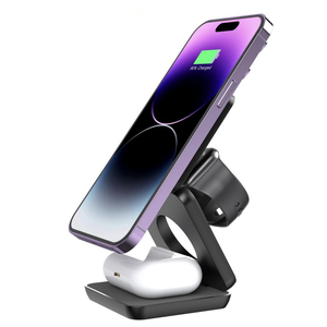 Yeni 3 in 1 katlanabilir manyetik kablosuz şarj istasyonu için uygun tasarlanmış iPhone 15 Pro Max - Product Image 1