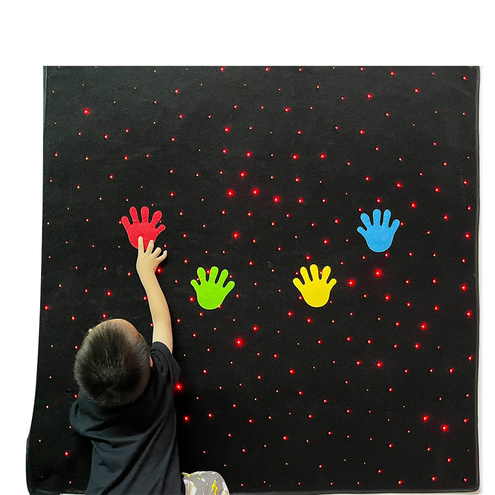 Alfombras de luz de estrellas negras de 1,2*1,2 m