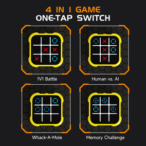Sessiz modu ile şarj edilebilir el bulmaca oyun tahta oyunları konsolu 4 in 1 elektronik Tic Tac Toe oyunu çocuklar için - Product Image 6