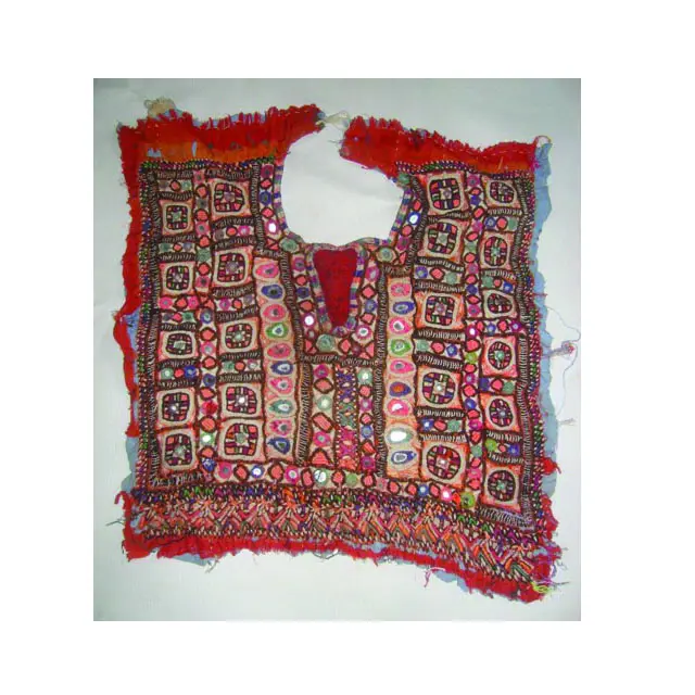 Afegão tribal banjara baloch Jugo Do Pescoço do vintage Do Espelho Bordado Applique Patch Costura craft jugo do pescoço