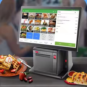 Sistema POS todo en uno de pantalla táctil Dual de 14 pulgadas, máquina Terminal de caja registradora de pago al por menor, escáner de impresora incorporado - Product Image 1