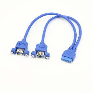 19-PIN DUAL USB 3.0สายเคเบิลต่อขยายตัวเมียแจ็กเก็ตพีวีซีถักเปียแผงเคสเมนบอร์ดคอมพิวเตอร์ติดสกรูเคสภายใน20-Pin - Product Image 6