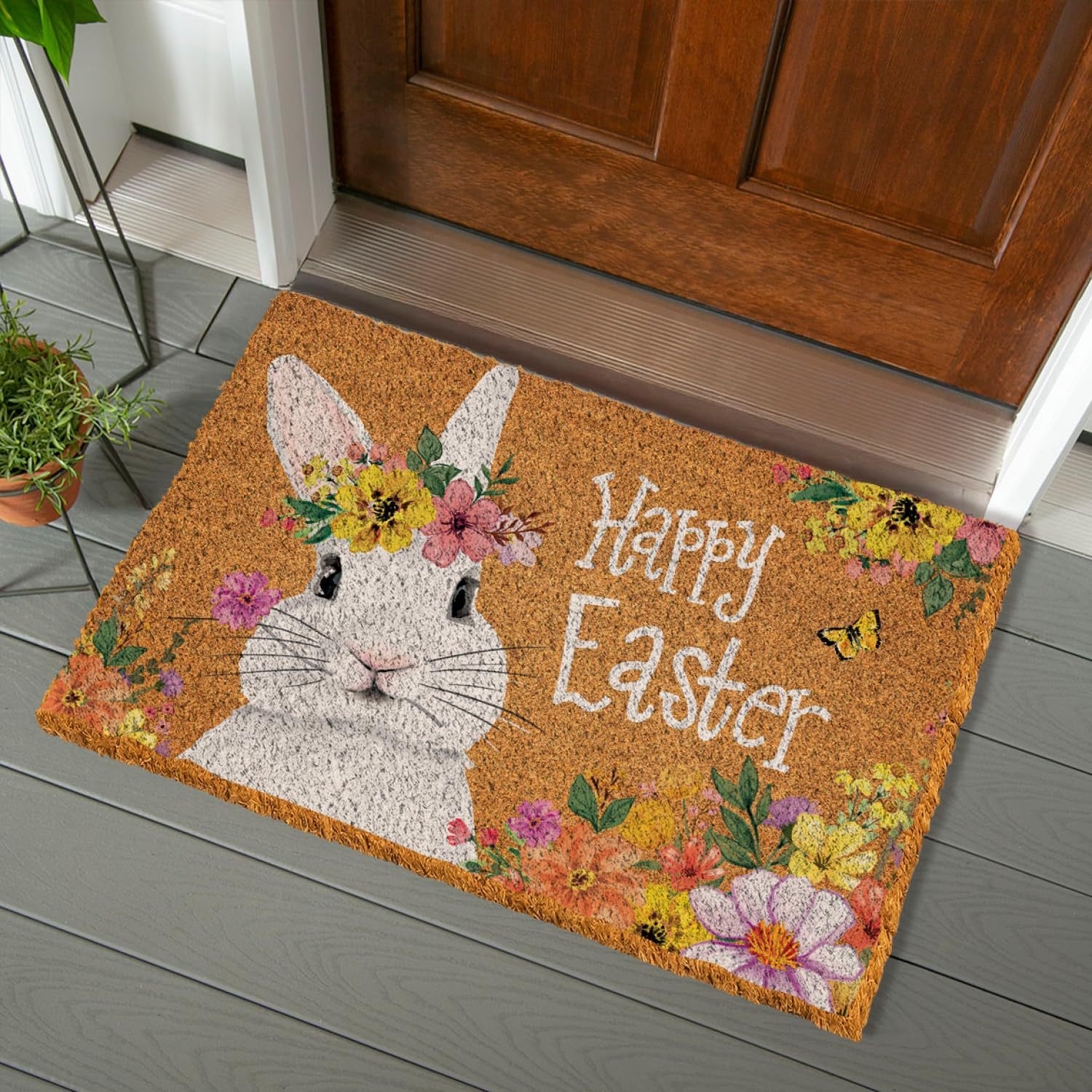 Couronne de Pâques lapin blanc