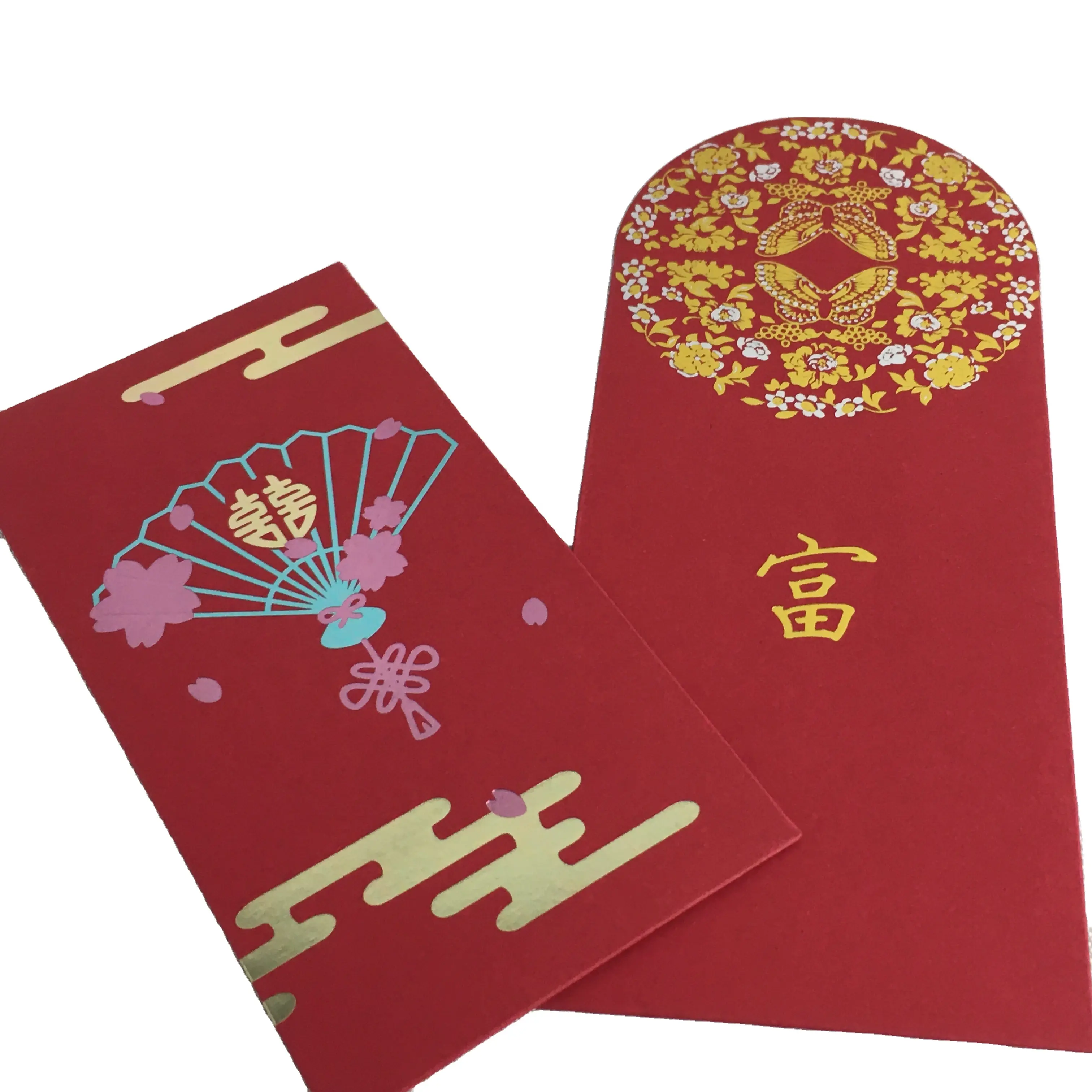 Aangepaste Hot Stempel Rood Pakje Lucky Geld Envelop Hongbao Met Custom Logo