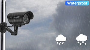 Sahte kamera açık su geçirmez güvenlik simülasyon kukla kamera kırmızı LED ışık monitör CCTV gözetim mermi kapalı kamera - Product Image 4