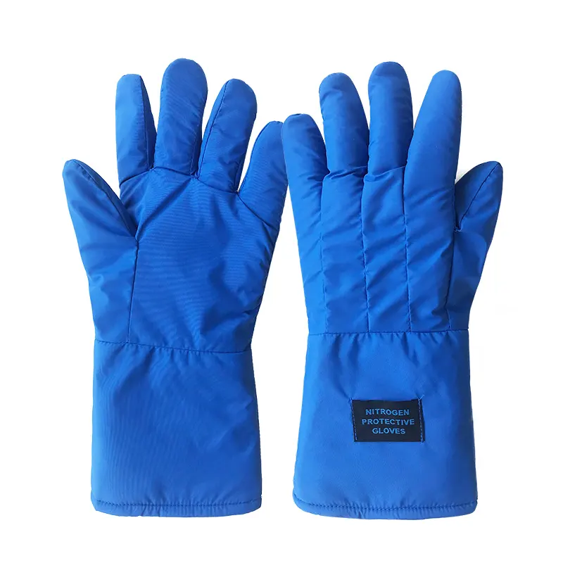 EN511 il laboratorio e l'industria a bassa temperatura di colore blu di alta qualità utilizzano guanti criogenici di azoto con protezione dal freddo