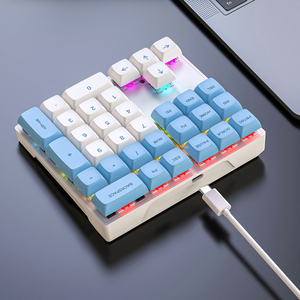 A granel 33 teclas pequeño teclado con cable de una mano Mini Teclado mecánico portátil teclado