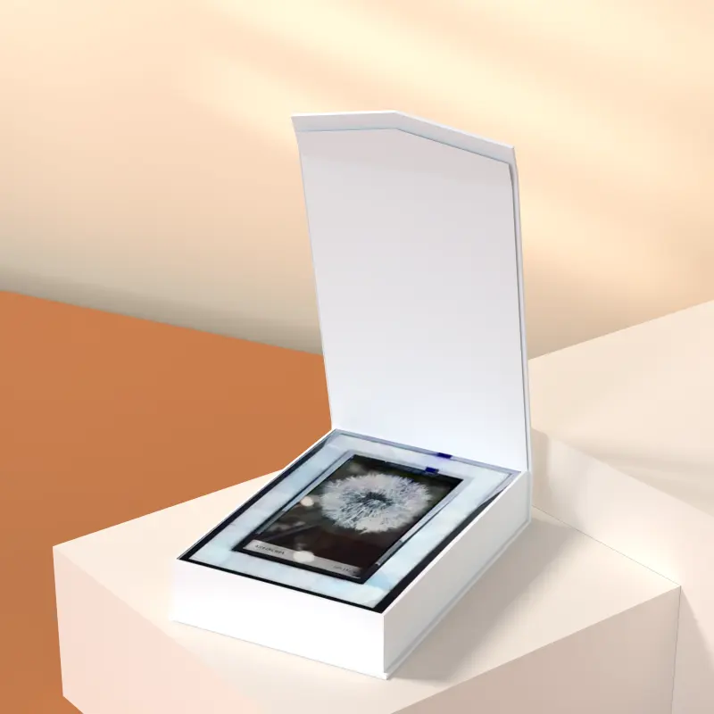 Luxury Photo Frame Cardboard Box Album Boxes Linen Photo Album Gift Packaging With Magnetic Custom Logo