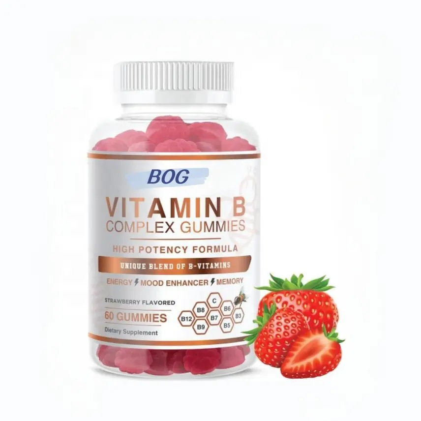 Kendi markası B vitamini kompleksi Vegan Gummies enerji ve sağlıklı bağışıklık sistemi sağlar
