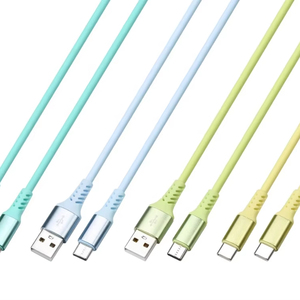 OEM定制标志usb c型公插头硅橡胶耐弯曲双端口c至c型快速充电数据线 - Product Image 1