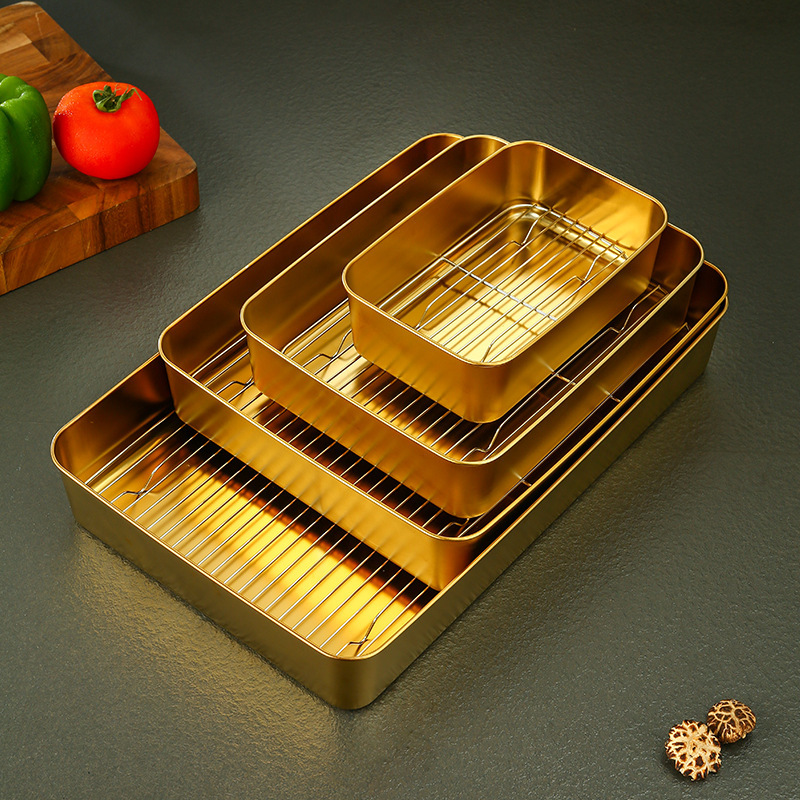 Tiramisu dish, 13.5*10*5cm, with mesh (gold).