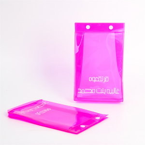 Low MOQ Only 50PCS Custom Transparent Neon Colorful PVC Cosmetic Makeup Toiletry Skincare Kits <strong>Pouch</strong> Waterproof Plastic Gift Bag - Product Image 5