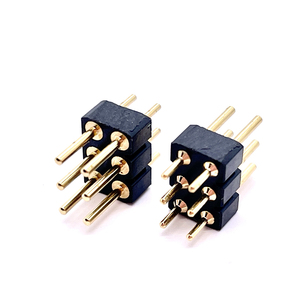 Soulin 2.54mm Pitch çift sıra pirinç pim başlık 2x3pin dairesel DIP doğrudan ekleme H3.0 düz konnektör PCB için - Product Image 4