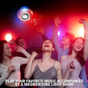 E27 LED RGB ampul ışık akıllı Bluetooth müzik hoparlörü değişen renk lamba oturma odası için uzaktan kumanda ile parti süslemeleri - Product Image 5