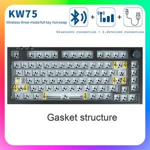 Teclado mecánico de oficina para juegos profesional con retroiluminación RGB inalámbrica de 81 teclas personalizado colorido para un rendimiento Premium - Product Image 4