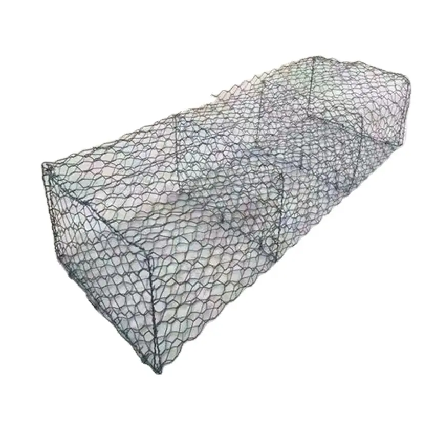 Filet de protection contre les chutes de pierres 3x1x1M panier de gabion hexagonal en treillis métallique enduit de pvc pour cage en pierre