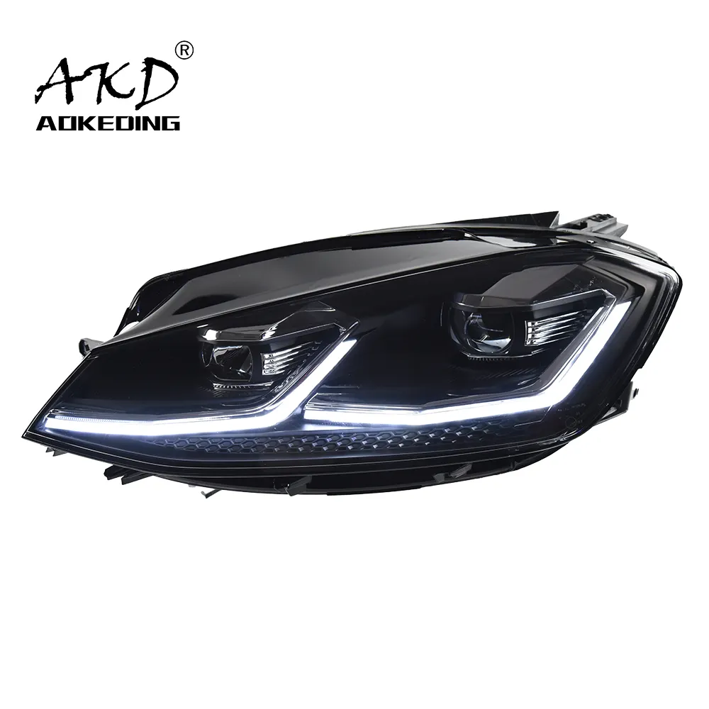 AKD-قطع غيار سيارات, قطع غيار سيارات Golf 7 MK7.5 2018-2021 7.5gen مصابيح LED أمامية أو مصباح زينون LED جهاز عرض مزدوج لشد الوجه