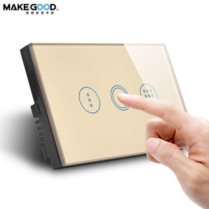 MakeGood AU/US Standard Luxus Kristallglas Touch Control Wand leuchte Timer Schalter mit Fernbedienung - Product Image 6