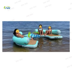 海のためのプラットフォームプラットフォームドロップステッチドックインフレータブル水フローティングマット島水泳ドック - Product Image 4