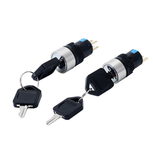 16mm 2 3 posizioni 3 vie Mini Touch Key Lock interruttore elettrico impermeabile a pulsante - Product Image 6