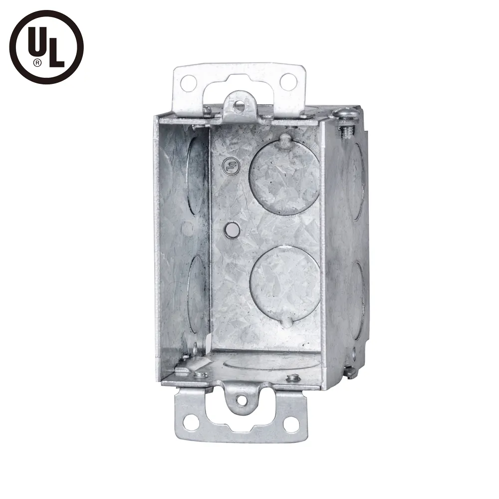 UL 3 "x 2" 전자 제품 및 기기 인클로저용 석고 이어 정션 박스가 있는 단일 갱블 전기 콘센트