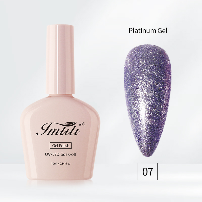 Gel pailleté platine 07#