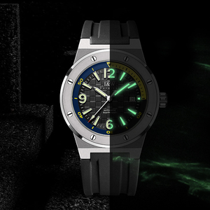 Addiessive nam sang trọng cơ khí đồng hồ màu đen tự động Diver với ban nhạc cao su chống nước thép trường hợp - Product Image 2